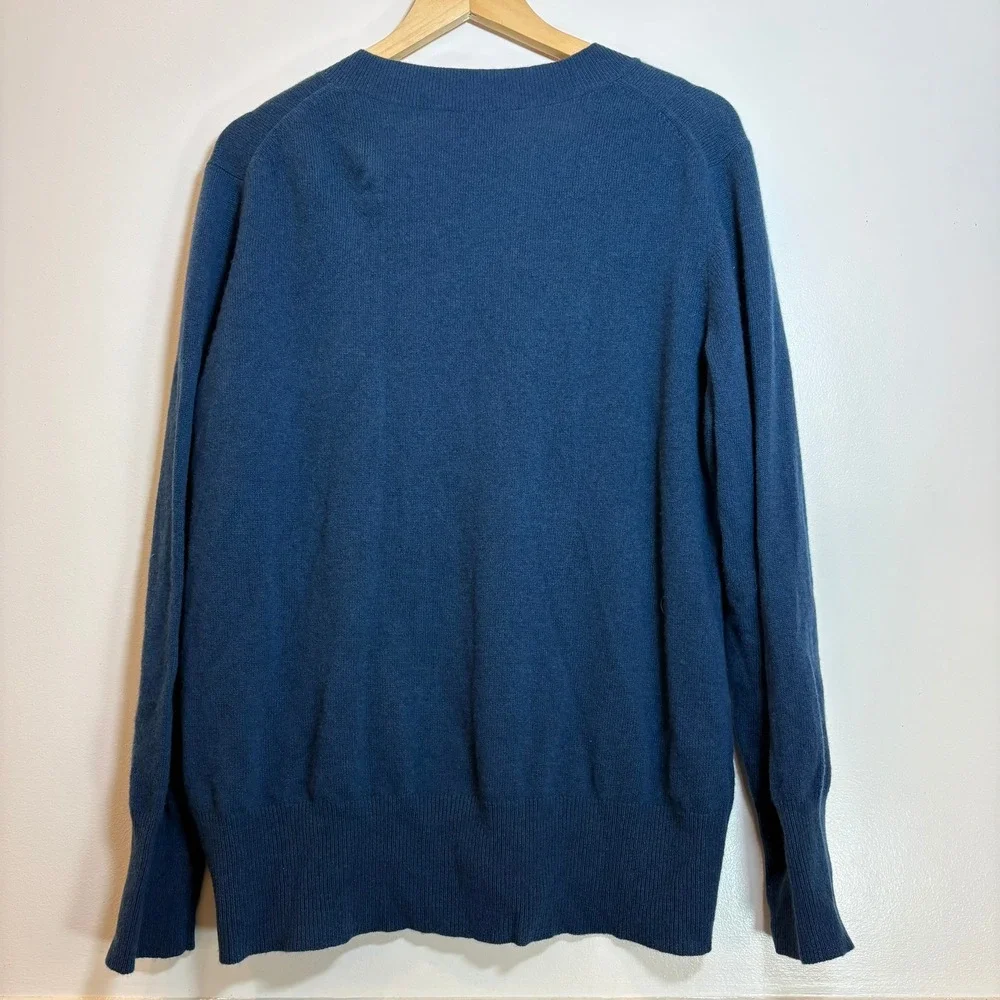 NWT‎ Neiman Marcus Cashmere Sweater Women 3X Midnight Blue Crewneck Long Sleeve